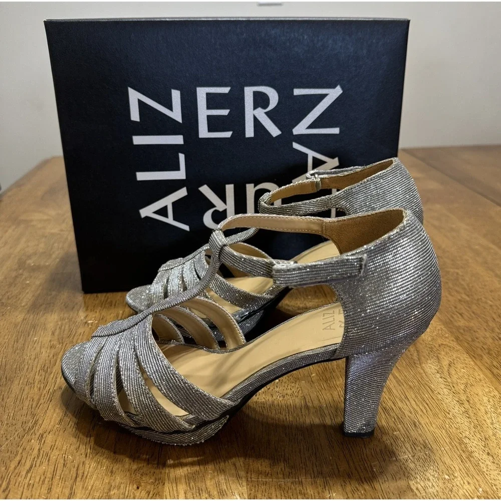 Naturalizer Delight alloy sparkle Glitter Bling Strappy Sexy Heel8 1/2 - Picture 2 of 6